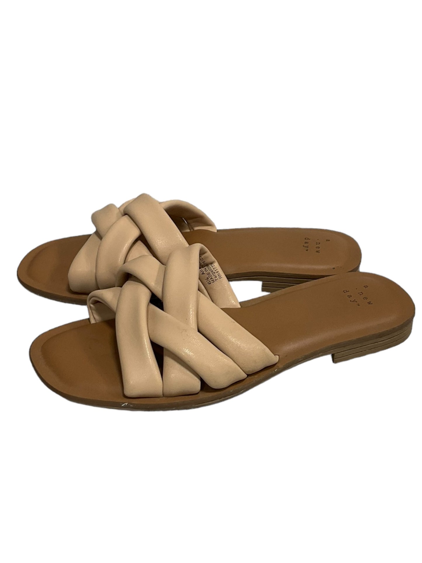 Tan Sandals Flats A New Day, Size 6.5