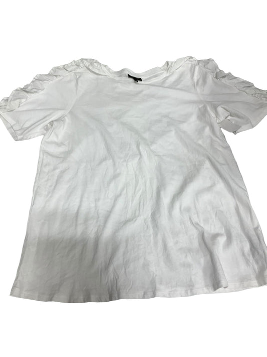 White Top Short Sleeve Basic Who What Wear, Size M