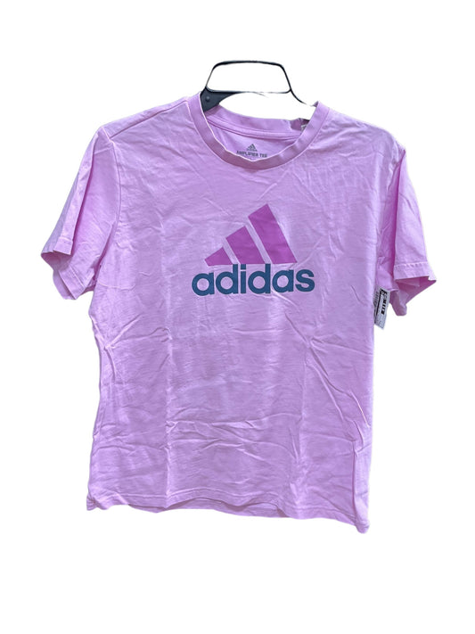 Pink Athletic Top Short Sleeve Adidas, Size L