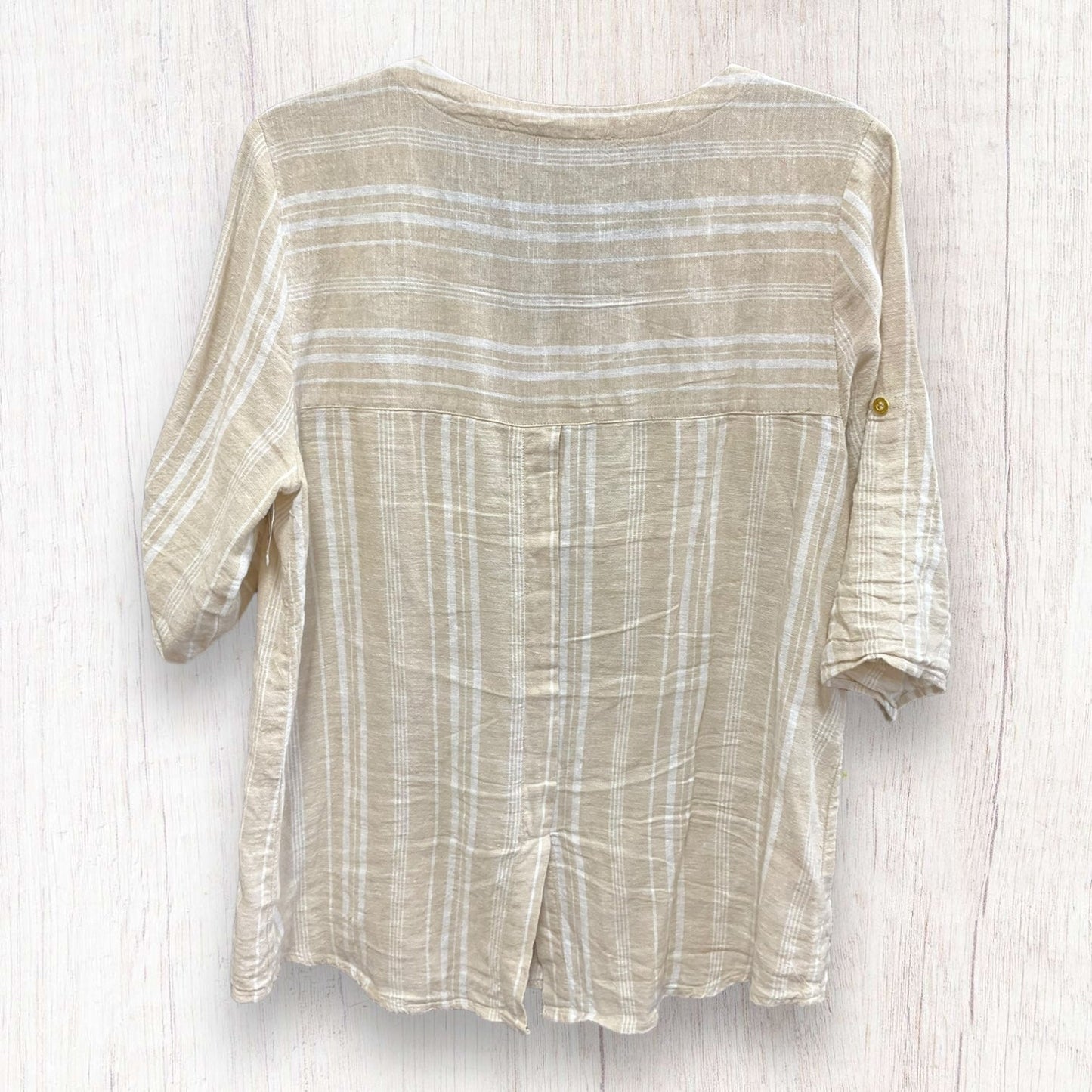 Top 3/4 Sleeve Basic By Ellen Tracy In Striped Pattern, Size: M