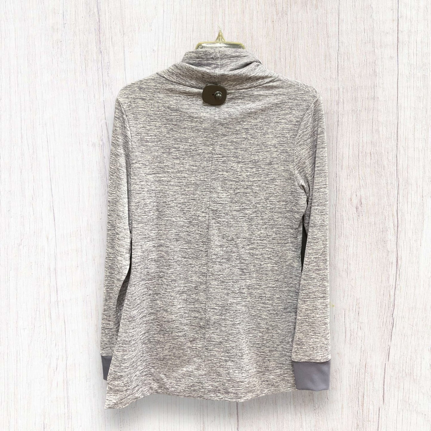 Grey Athletic Top Long Sleeve Collar Apana, Size M