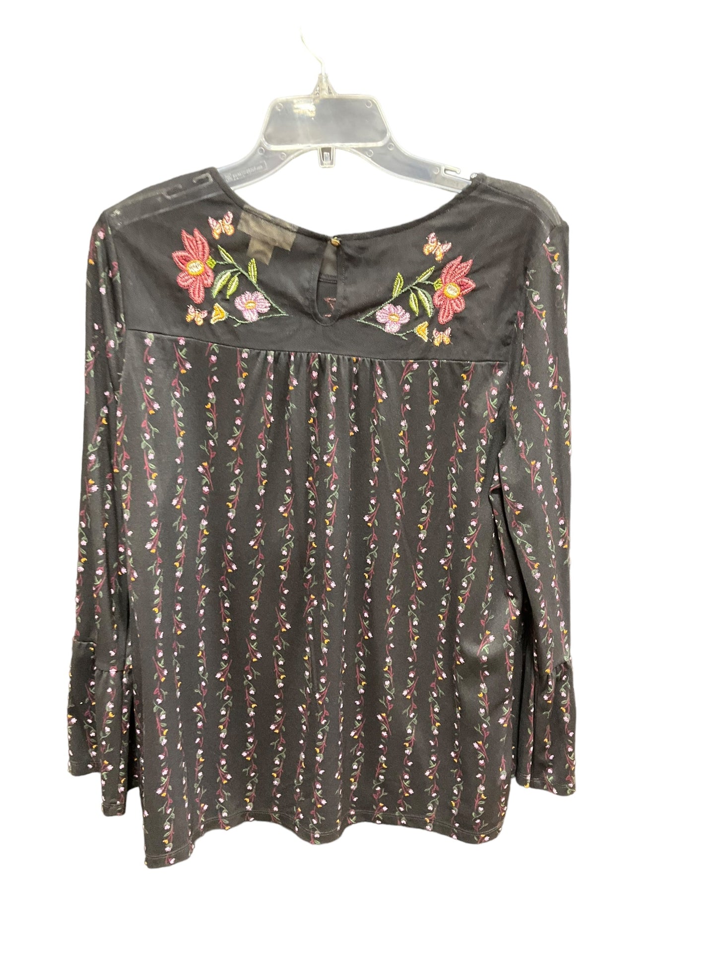 Top Long Sleeve By Style And Company In Floral Print, Size: L