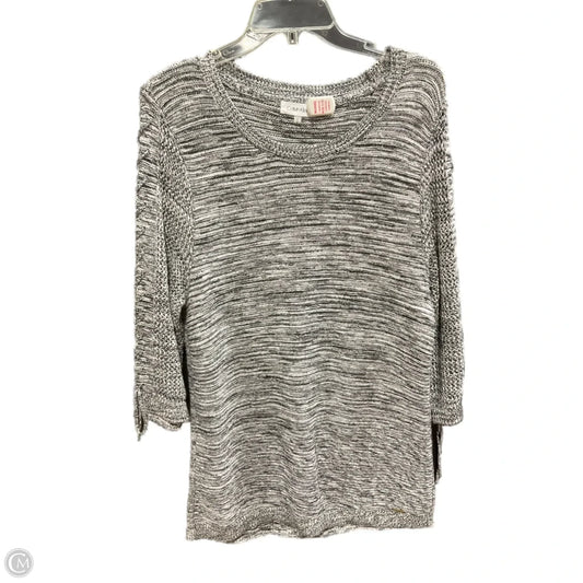 Sweater By Calvin Klein In Black & White, Size: L