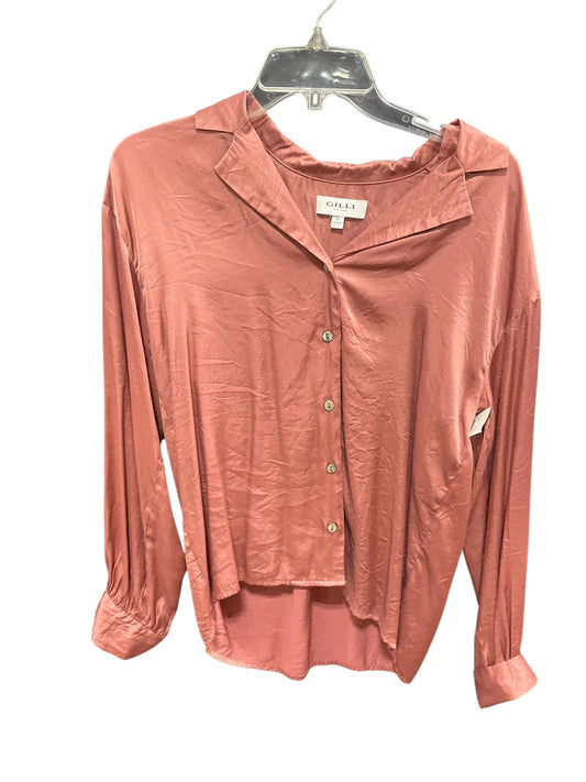 Blouse Long Sleeve By Gilli In Pink, Size: S