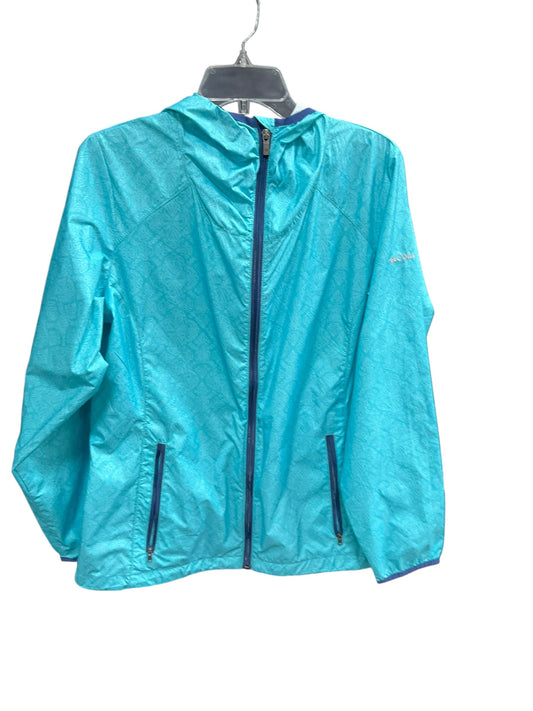 Jacket Windbreaker By Columbia In Blue, Size: L