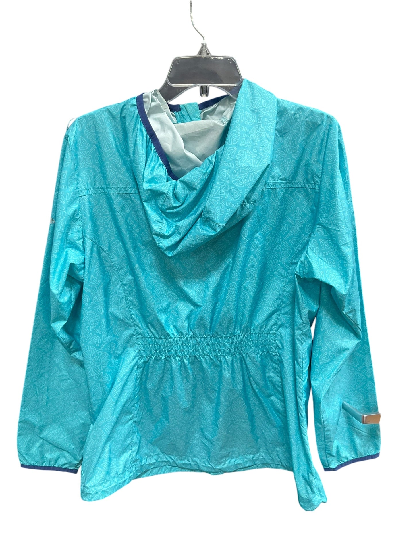 Jacket Windbreaker By Columbia In Blue, Size: L