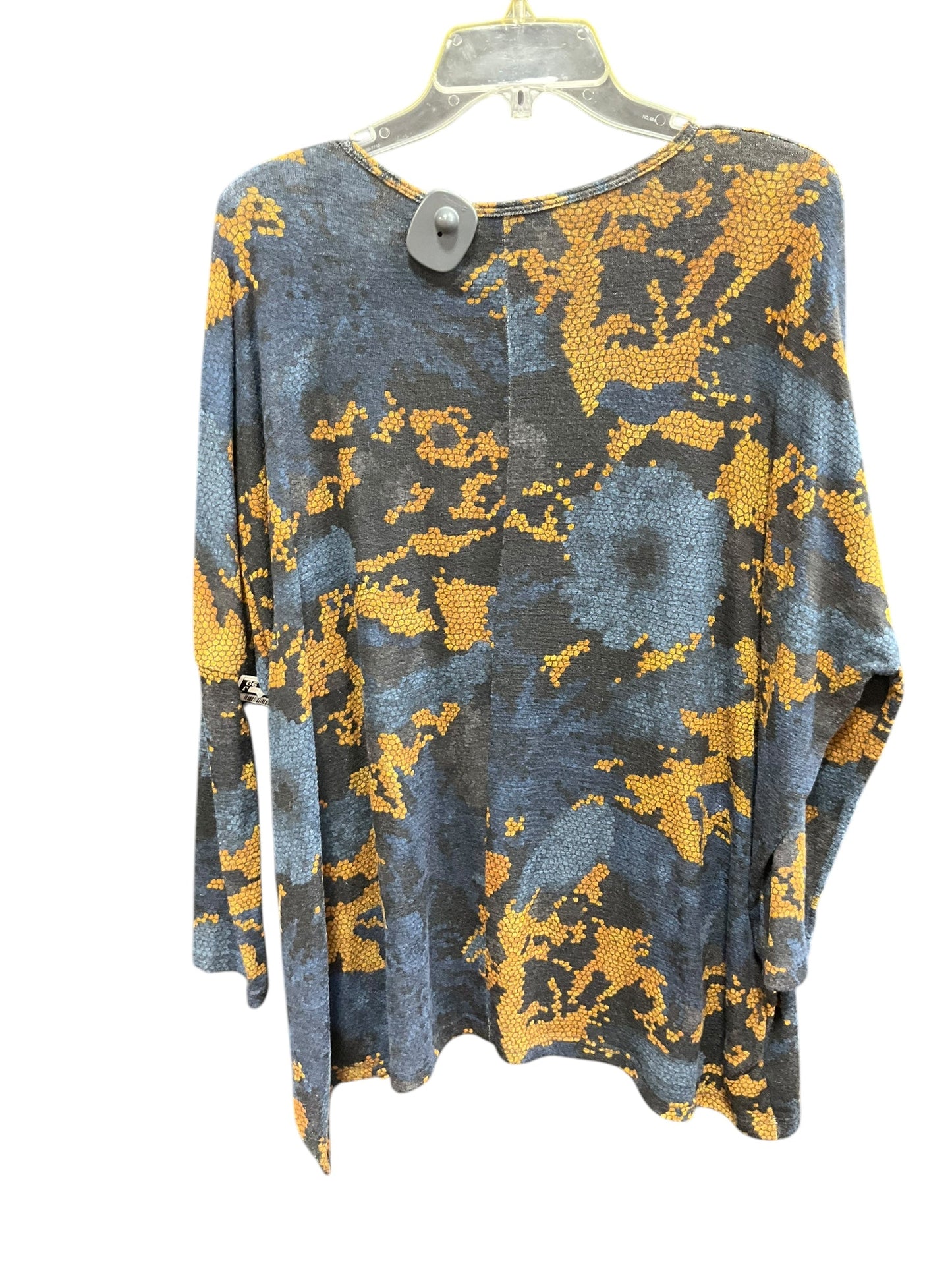 Top 3/4 Sleeve Basic By Clara Sun Woo In Blue & Gold, Size: Xs