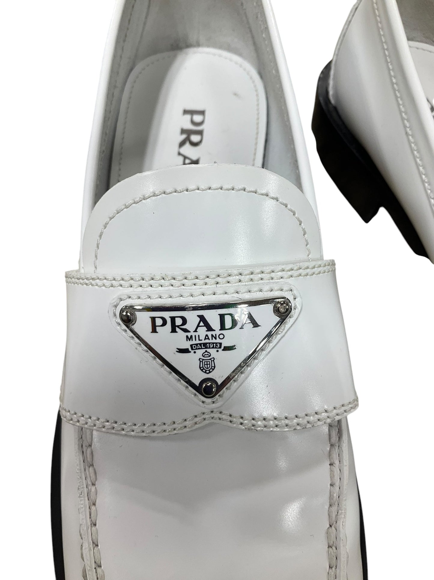 Shoes Luxury Designer By Prada In White, Size: 6.5