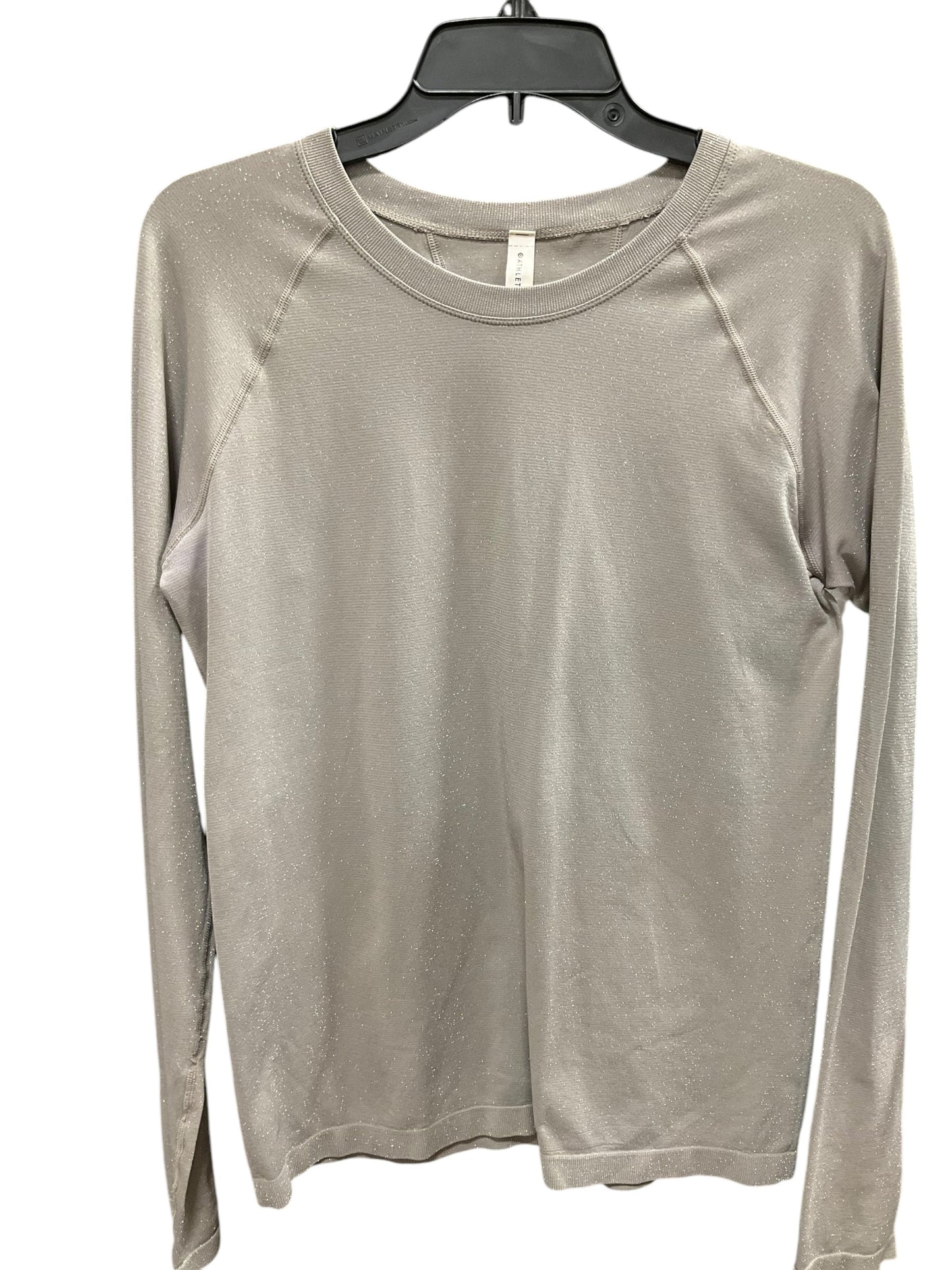 Athletic Top Long Sleeve Crewneck By Athleta In Grey, Size: L