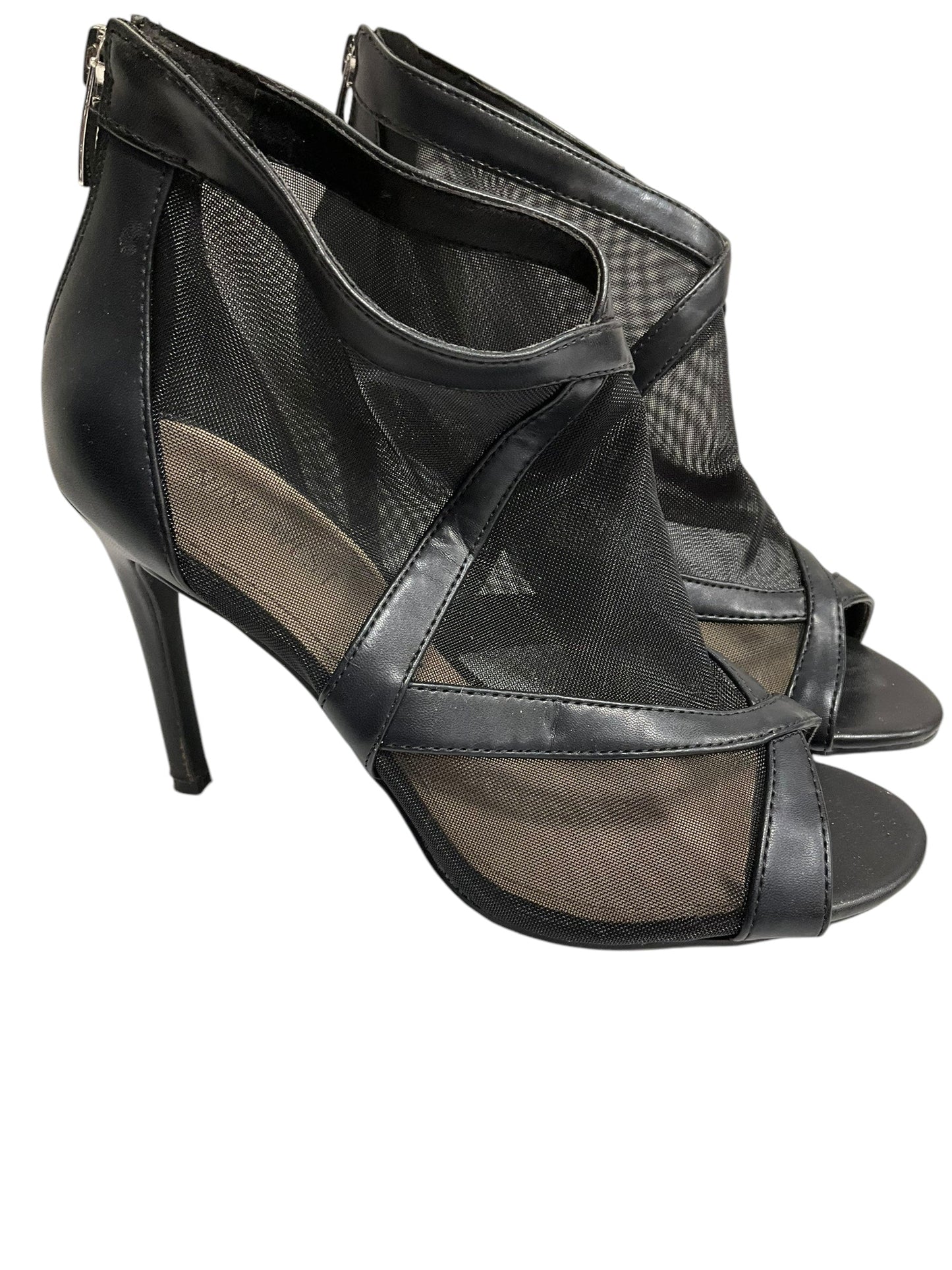 Sandals Heels Stiletto By Nine West In Black, Size: 7.5