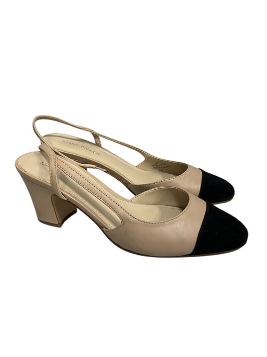 Shoes Heels Block By Marc Fisher In Black & Tan, Size: 7.5