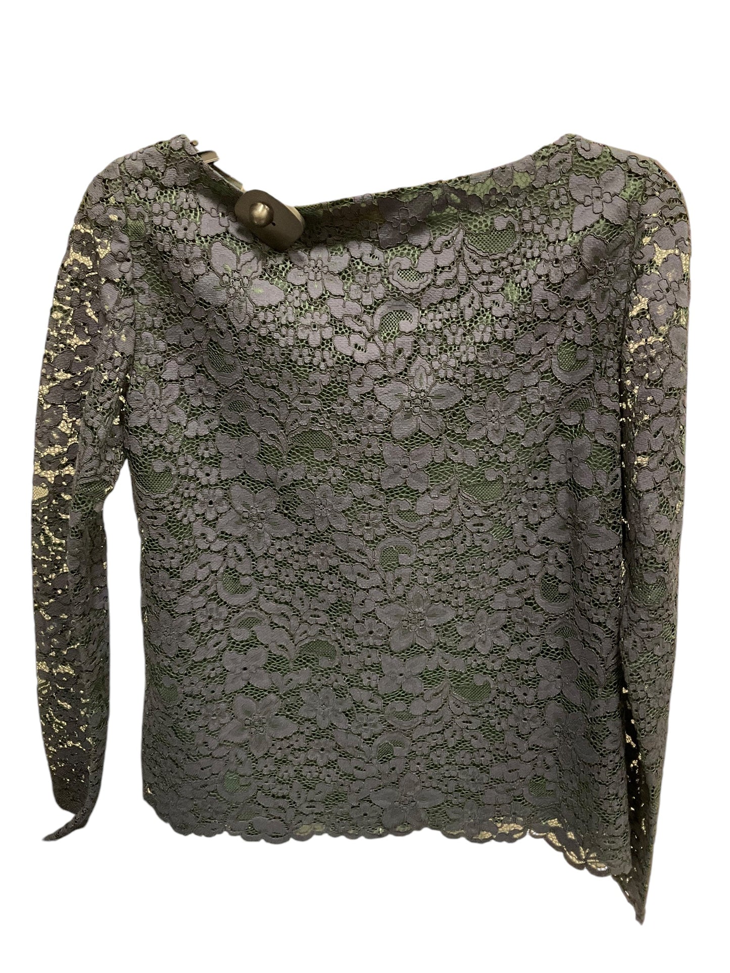 Top Long Sleeve Designer By Tory Burch In Green & Purple, Size: 4