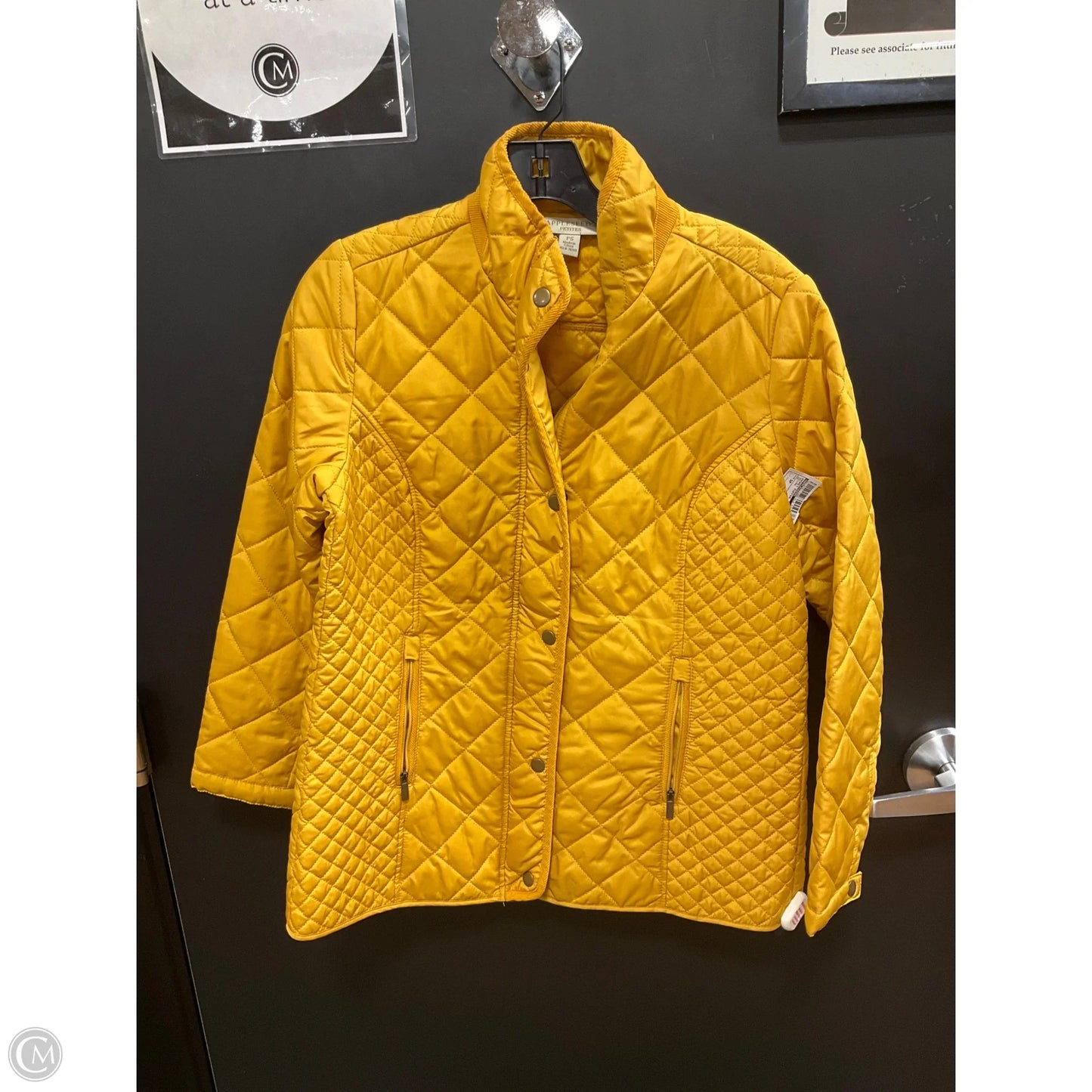 Jacket Puffer & Quilted By Appleseeds In Yellow, Size: Sp