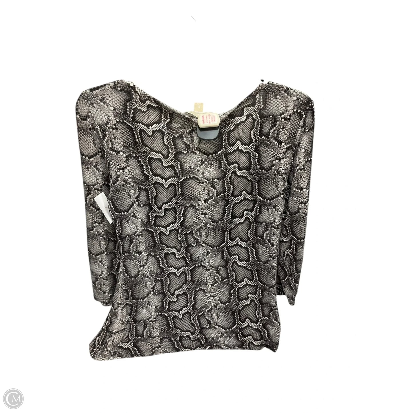 Top 3/4 Sleeve Basic By Michael By Michael Kors In Animal Print, Size: M