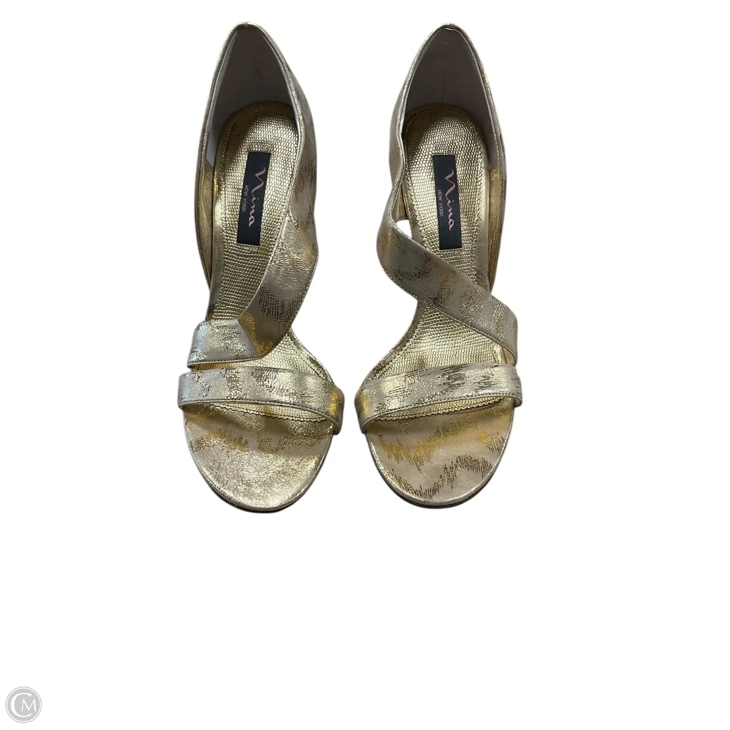 Sandals Heels Stiletto By Nina In Gold, Size: 8.5