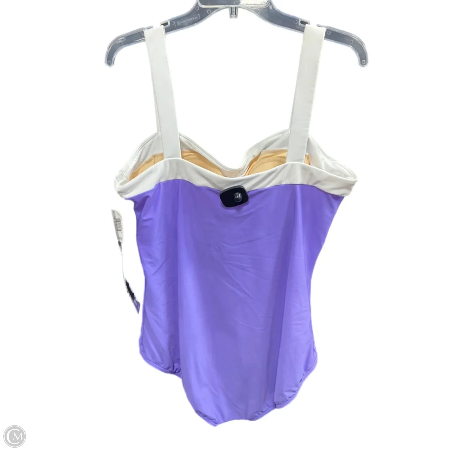 Swimsuit By Clothes Mentor In Purple & White, Size: 18