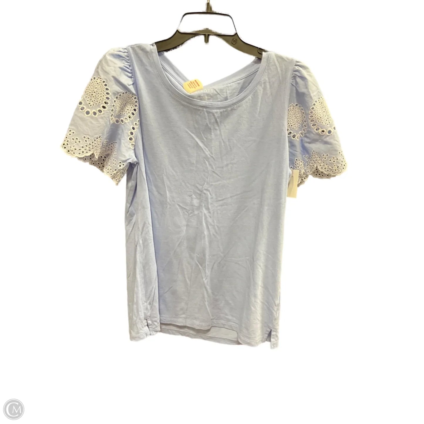 Top Short Sleeve By Talbots In Blue & White, Size: M