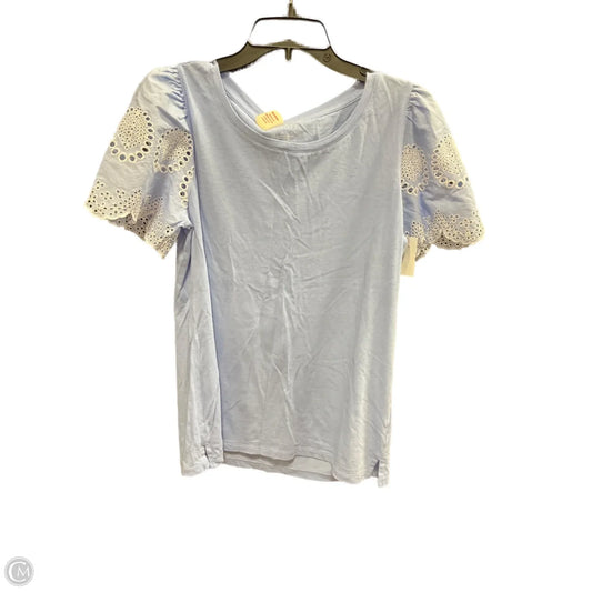 Top Short Sleeve By Talbots In Blue & White, Size: M