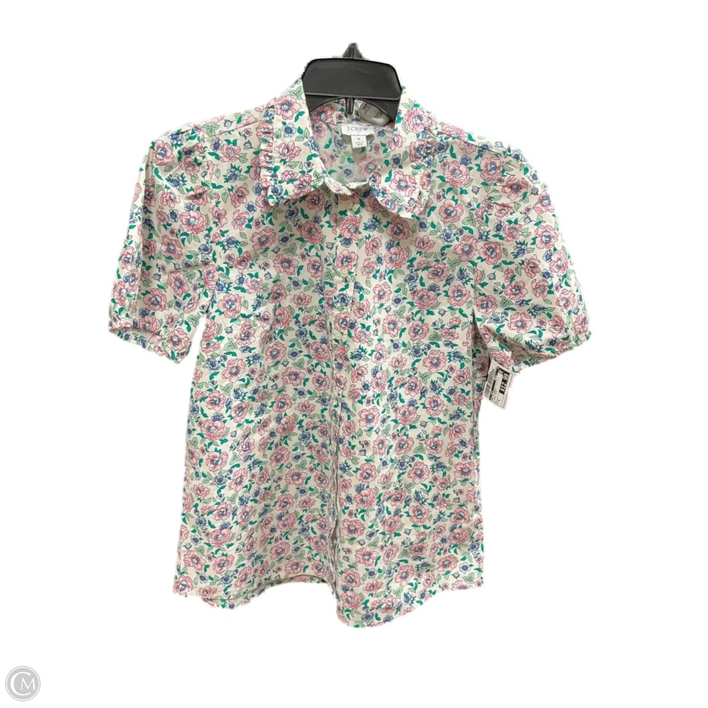 Top Short Sleeve Basic By J. Crew In Floral Print, Size: S