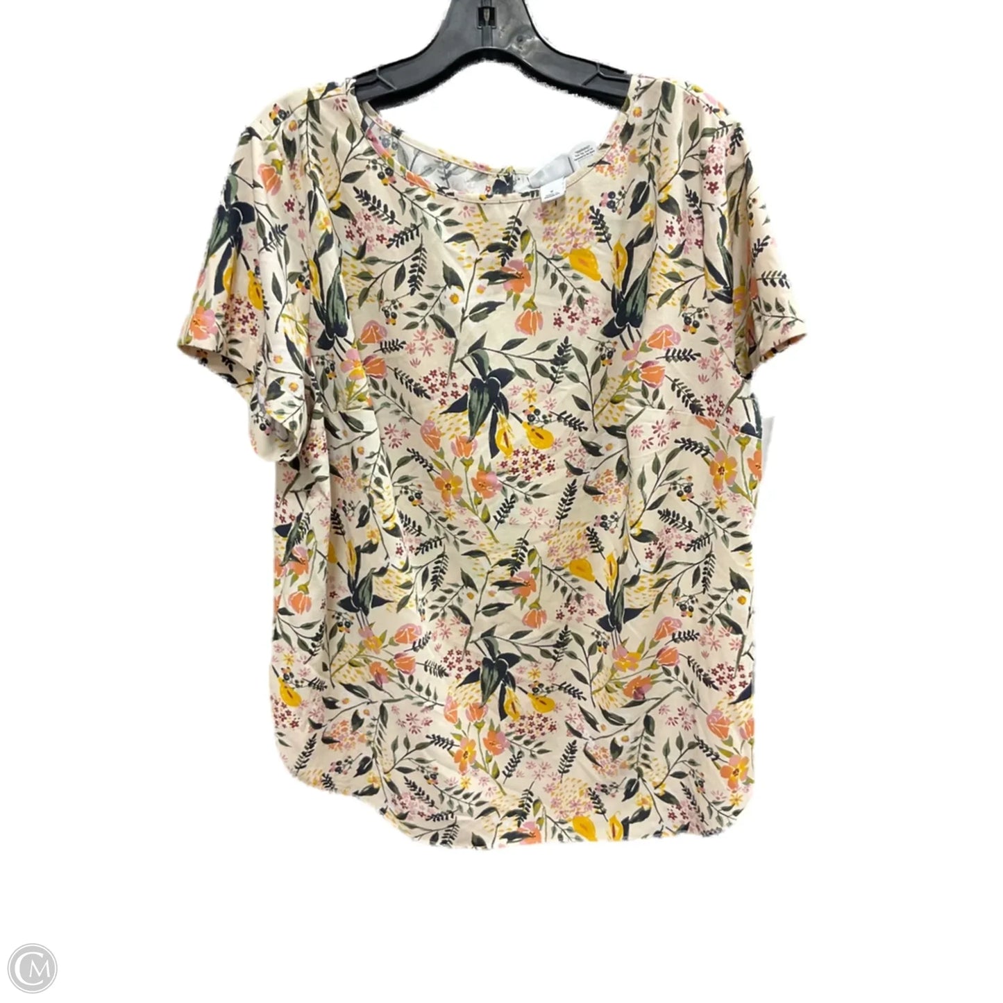 Top Short Sleeve Basic By Ava & Viv In Floral Print, Size: Xl