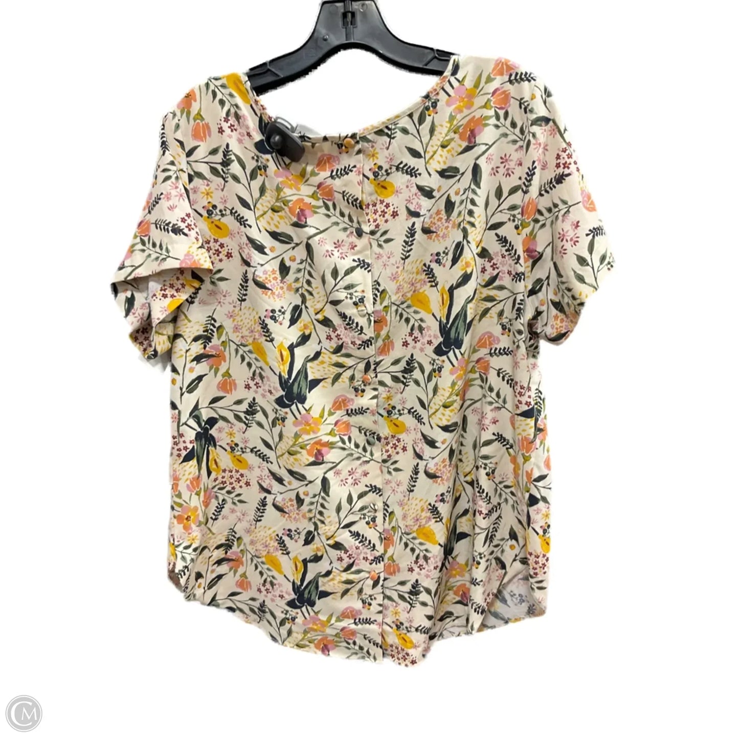 Top Short Sleeve Basic By Ava & Viv In Floral Print, Size: Xl
