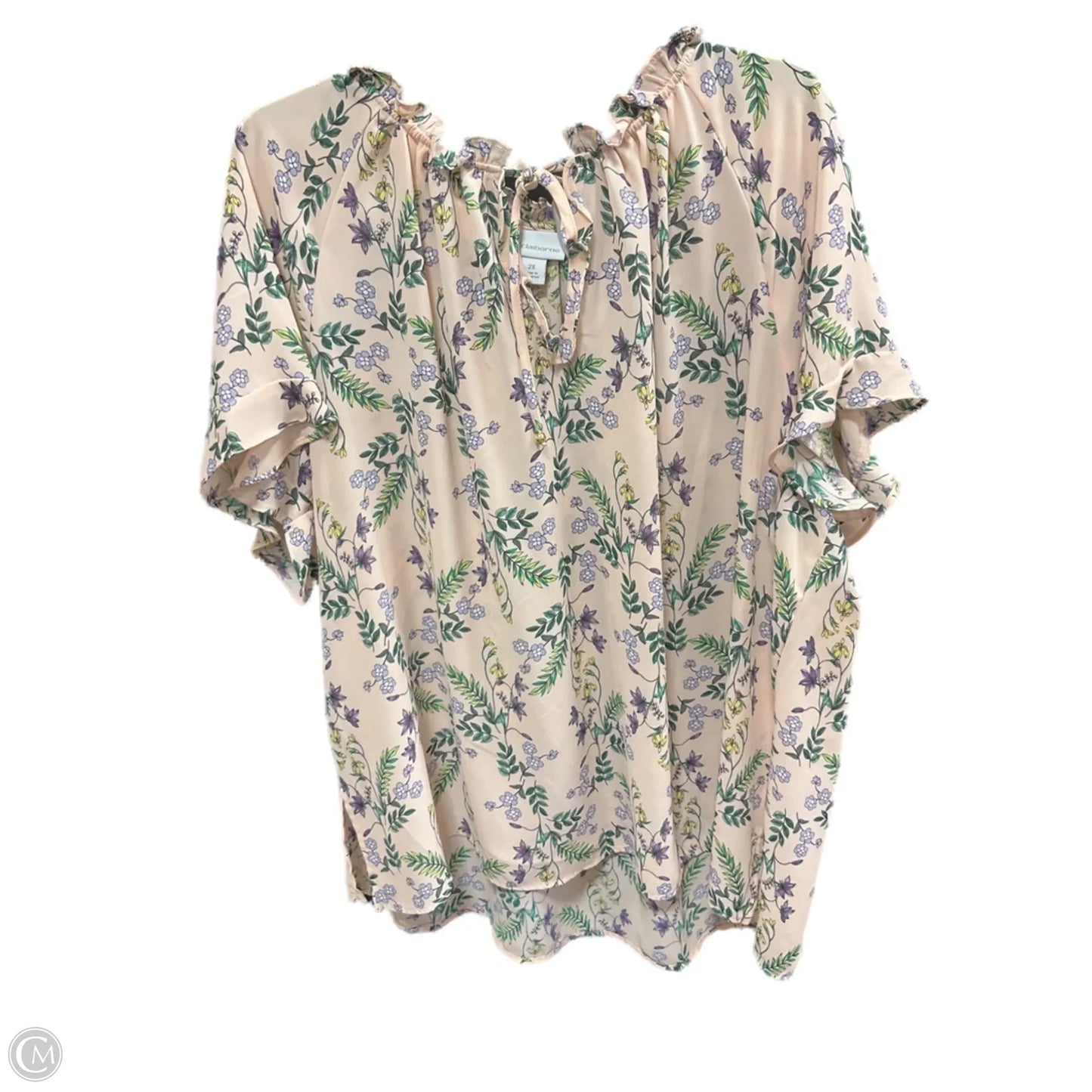 Top Short Sleeve Basic By Liz Claiborne In Pink, Size: 2x