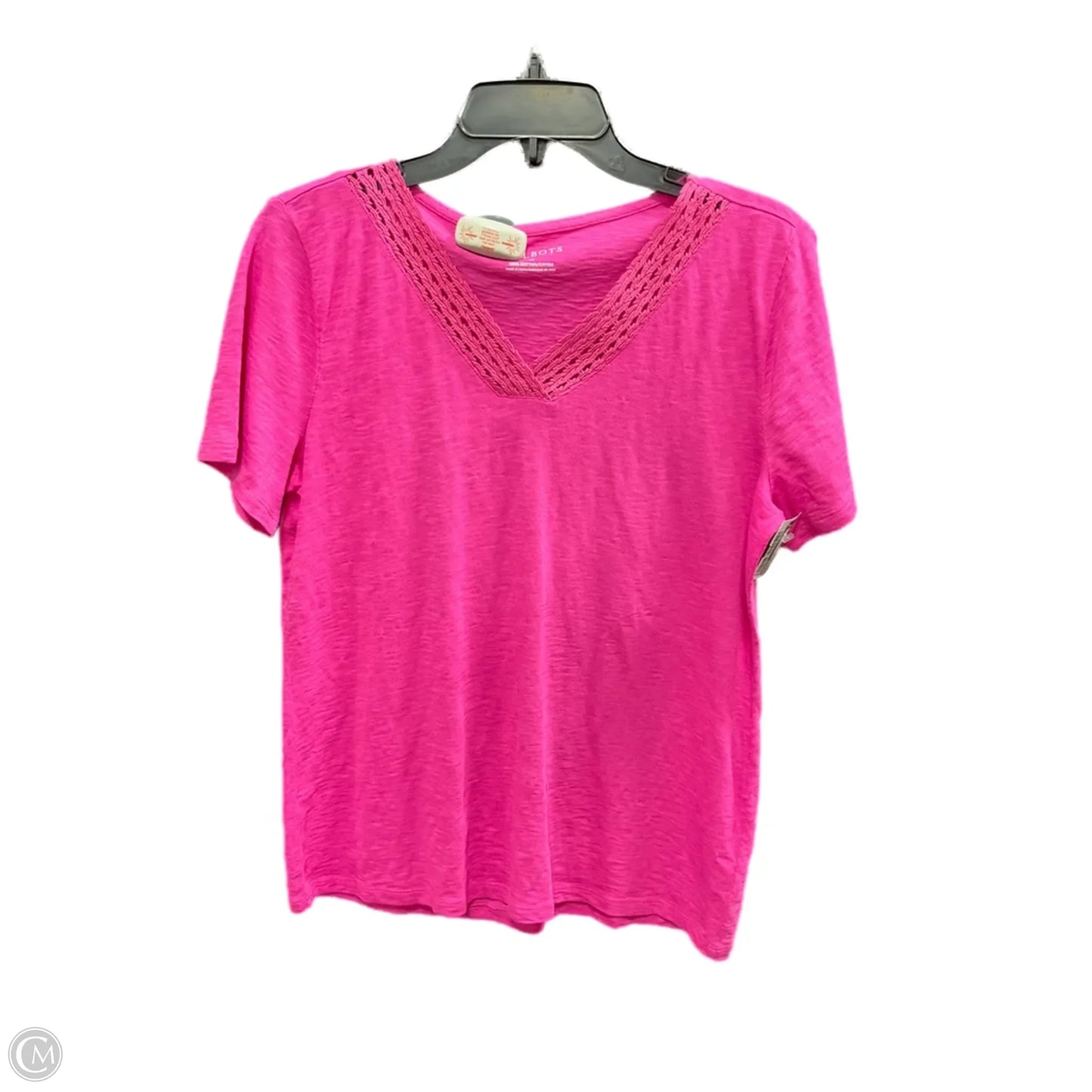 Top Short Sleeve Basic By Talbots In Pink, Size: M