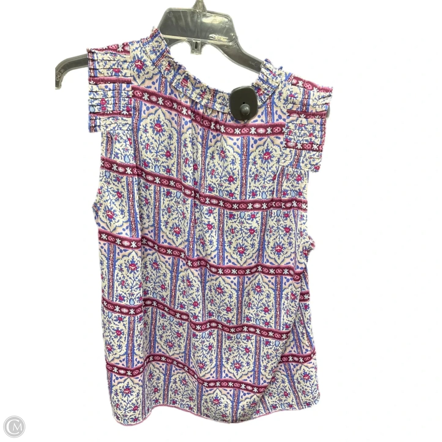 Top Sleeveless Basic By Loft In Blue & Pink, Size: L