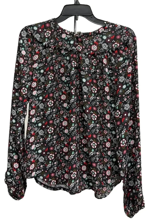 Top Long Sleeve Basic By Loft In Floral Print, Size: S