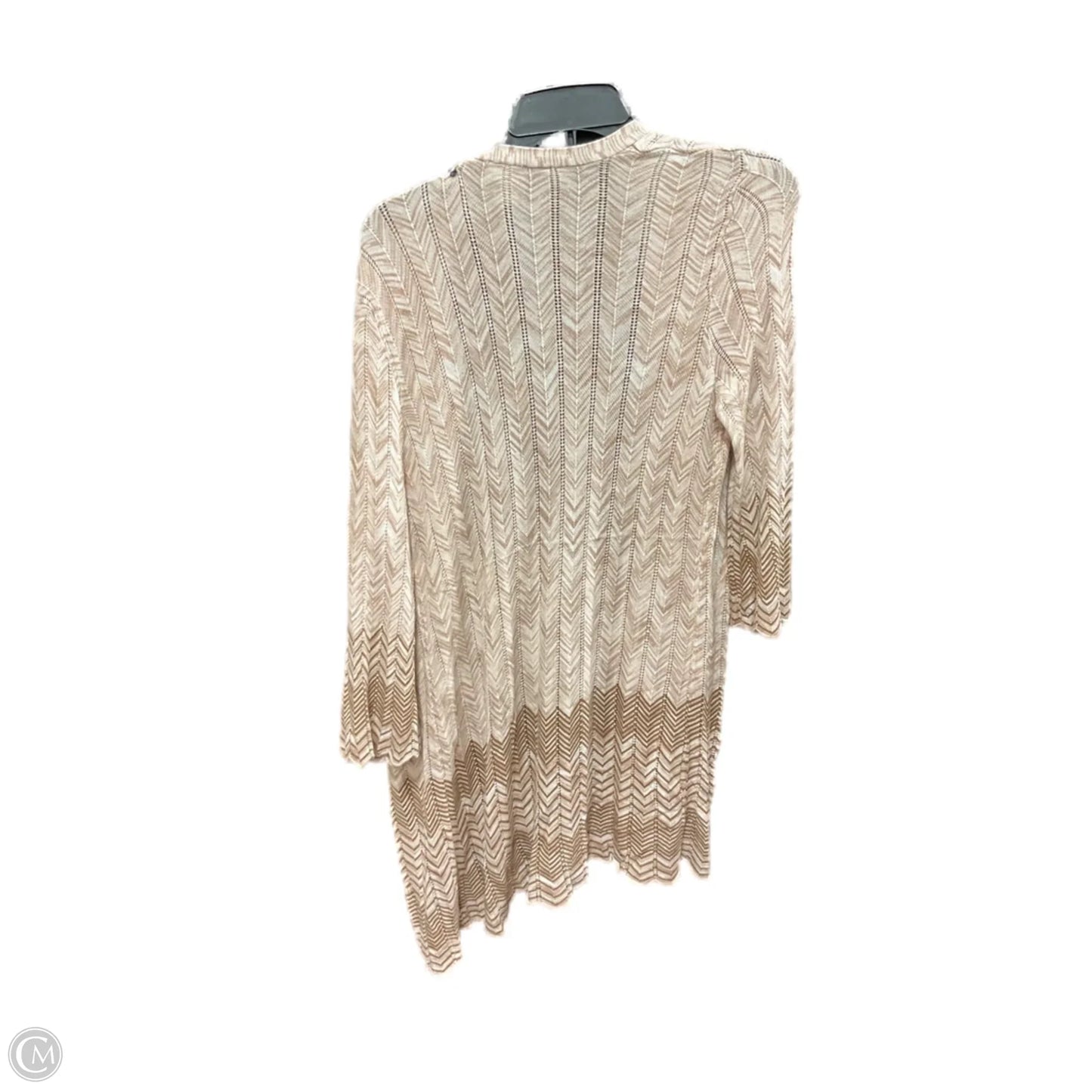 Cardigan By Chicos In Tan & White, Size: M