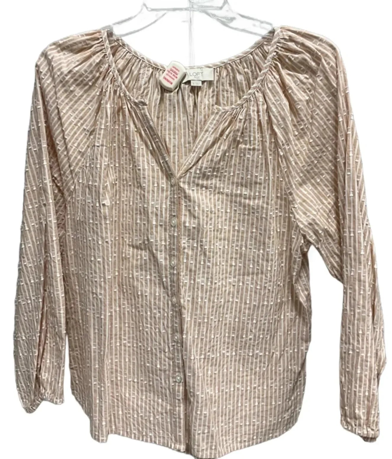 Top Long Sleeve Basic By Loft In Striped Pattern, Size: S