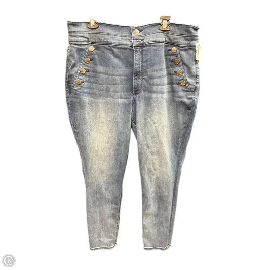 Jeans Straight By Express In Blue Denim, Size: 18