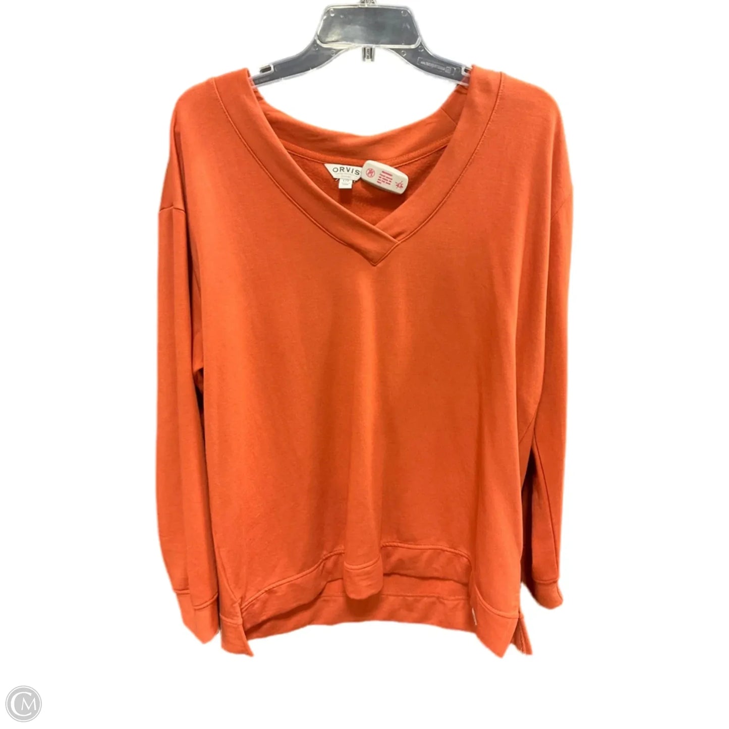 Sweatshirt Collar By Orvis In Orange, Size: L