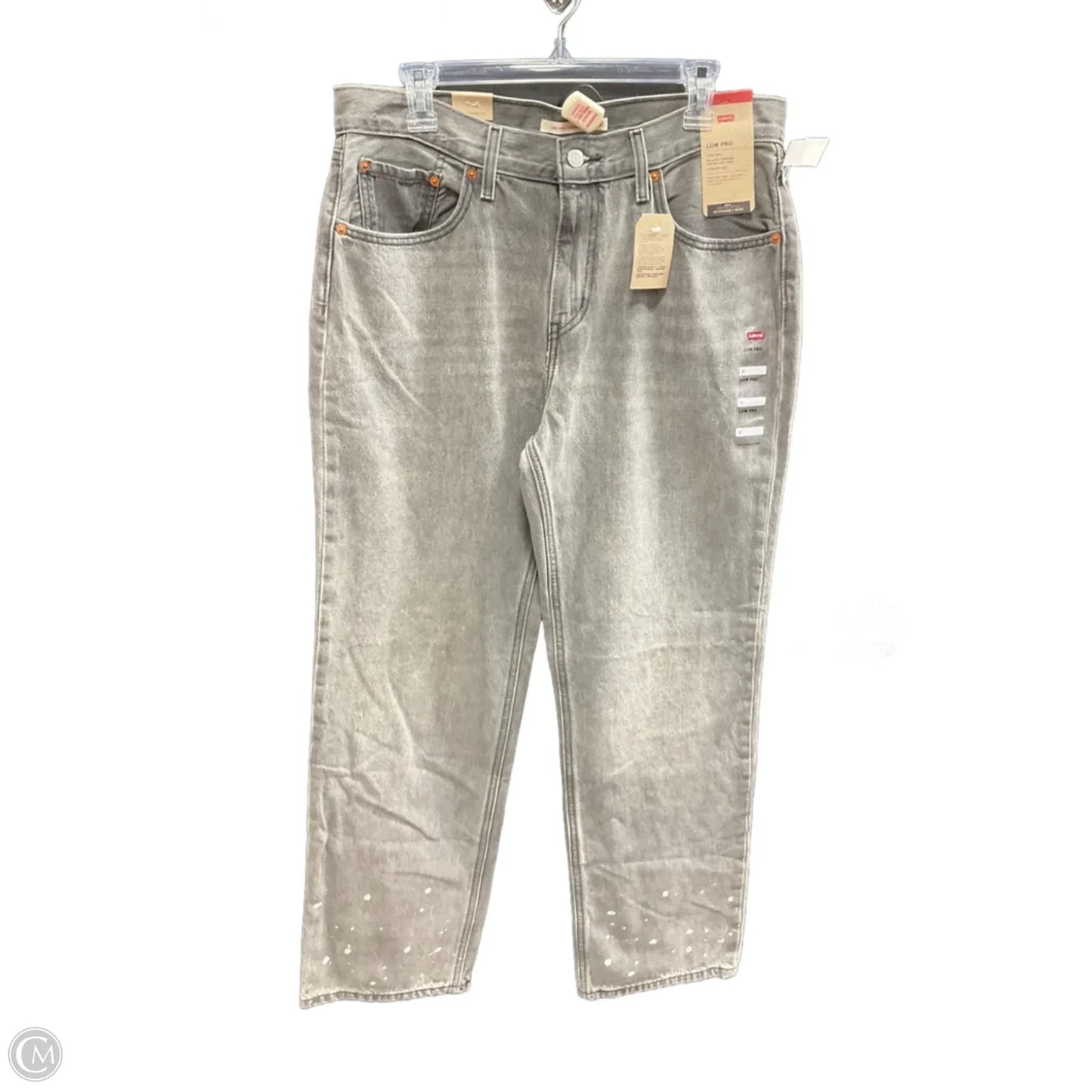 Jeans Straight By Levis In Grey Denim, Size: 12