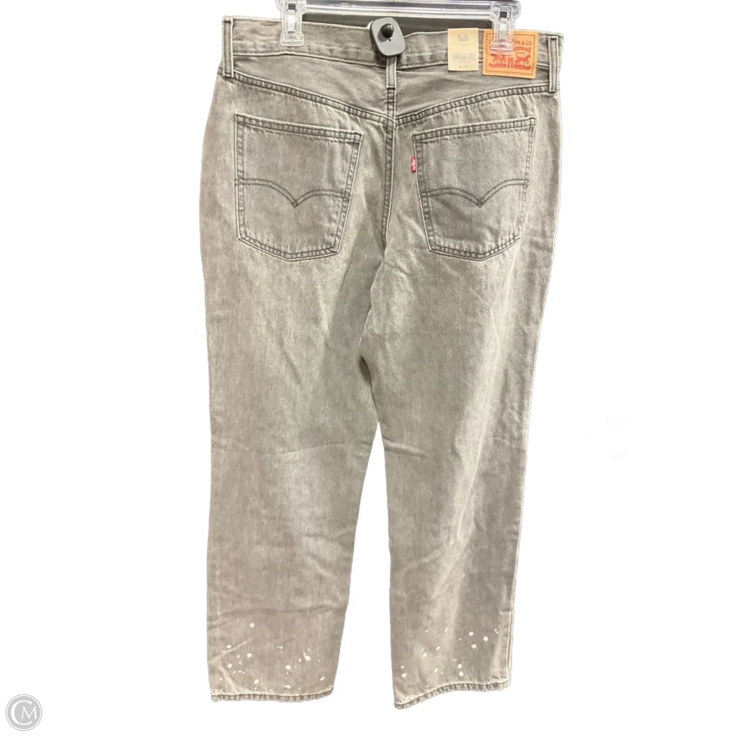 Jeans Straight By Levis In Grey Denim, Size: 12