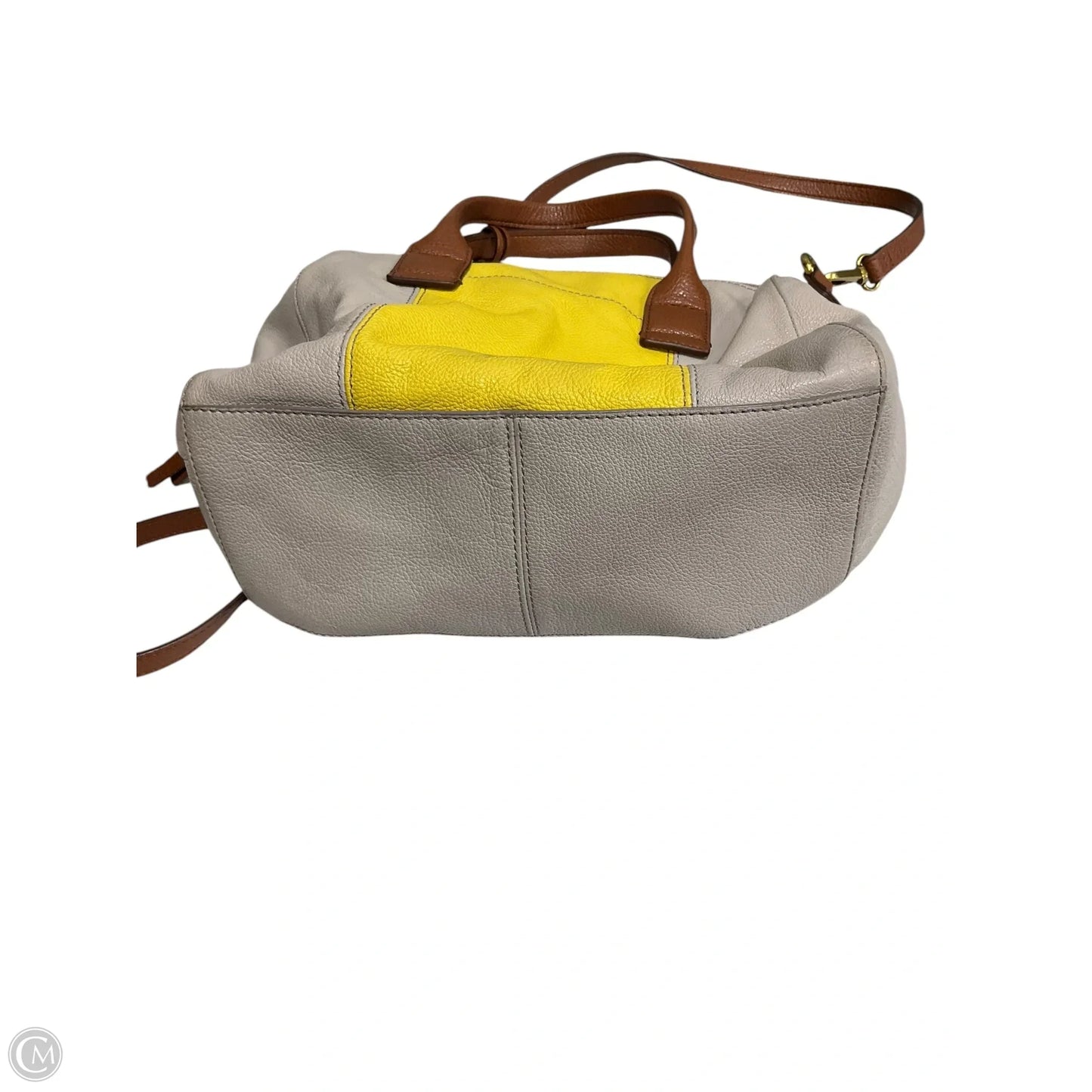 Handbag Leather By Fossil, Size: Medium