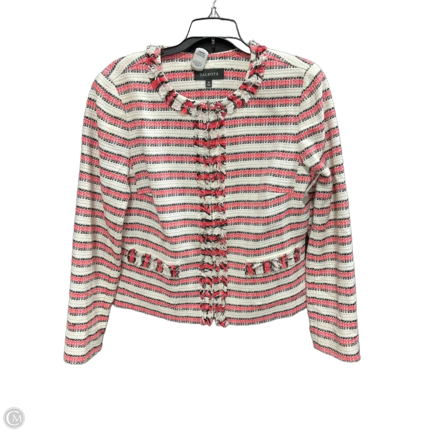 Blazer By Talbots In Pink & White, Size: 10