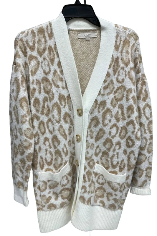 Cardigan By Loft In Animal Print, Size: S