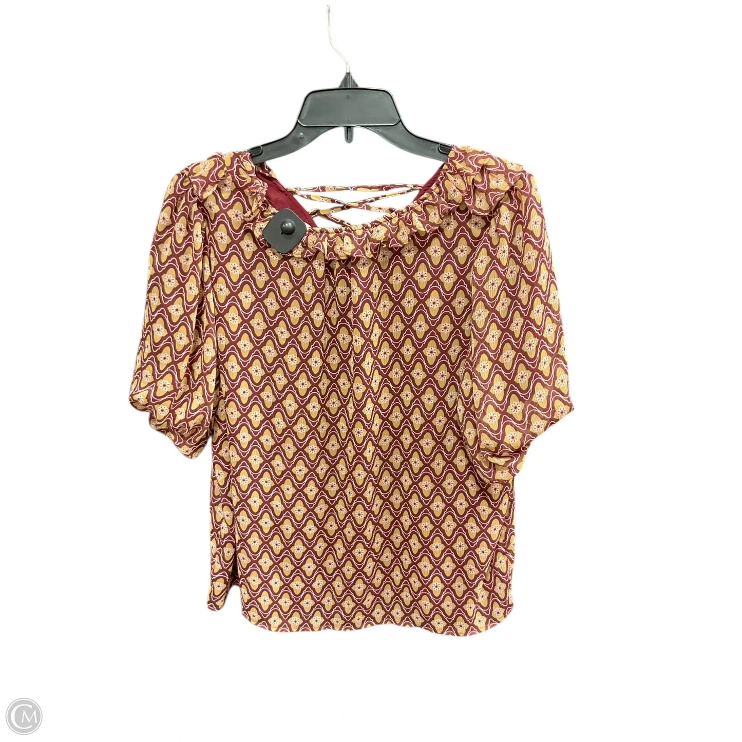 Top Short Sleeve Basic By Loft In Maroon, Size: Xlp
