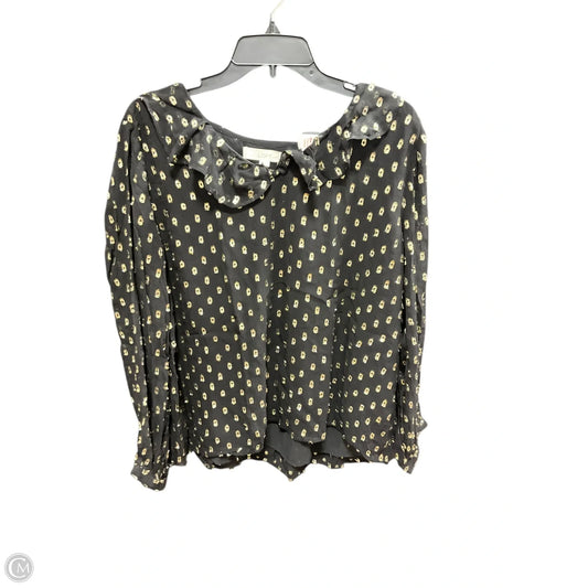Top Long Sleeve Basic By Loft In Black & Gold, Size: Xlp