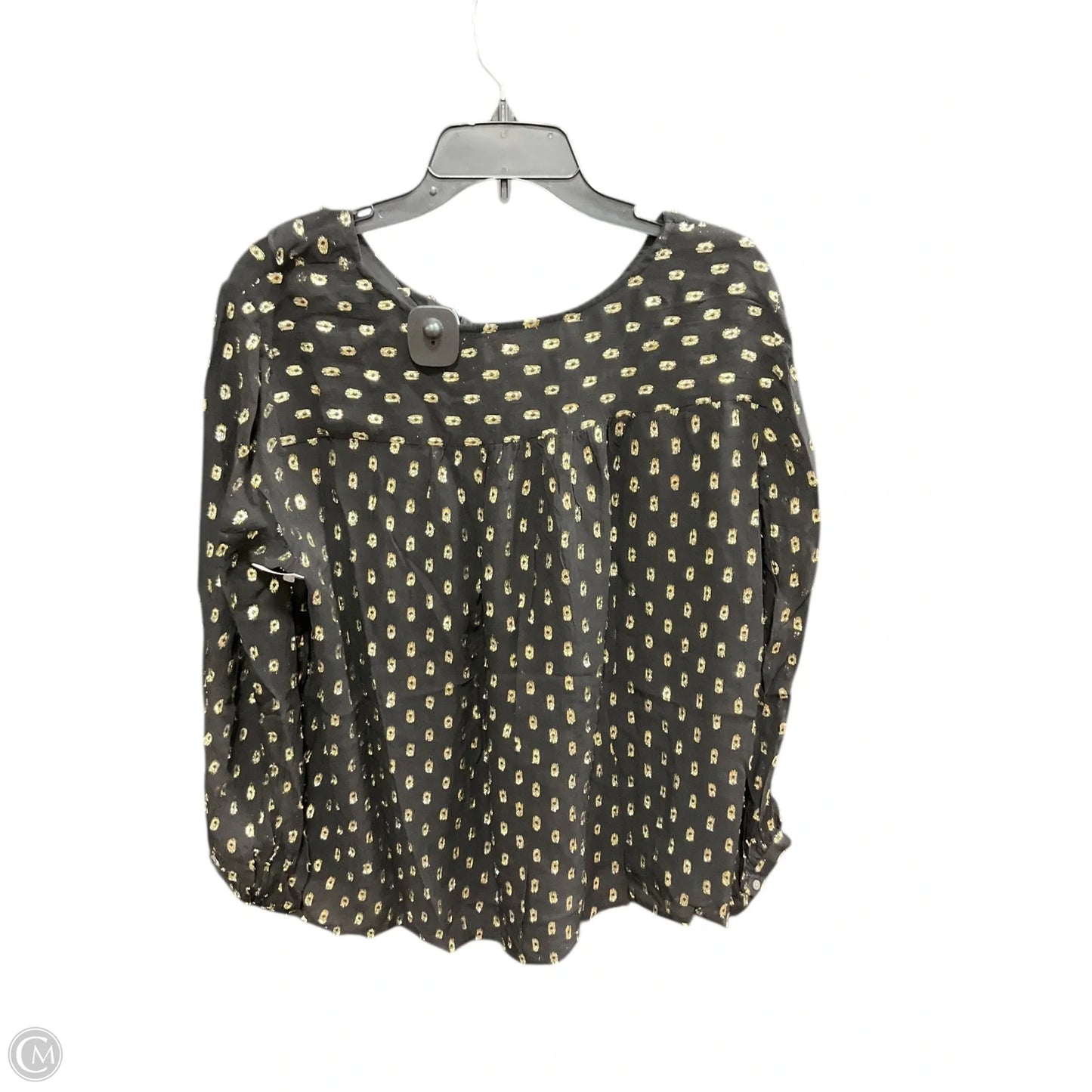 Top Long Sleeve Basic By Loft In Black & Gold, Size: Xlp