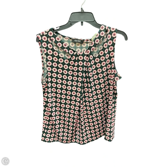 Top Sleeveless By Nine West In Floral Print, Size: L