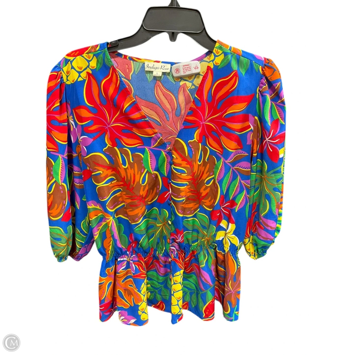 Top Short Sleeve Basic By Indigo Blue In Multi-colored, Size: L