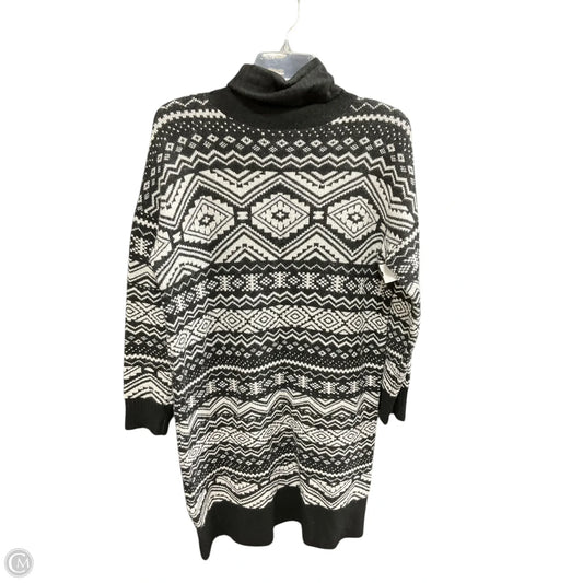 Dress Sweater By Loft In Black & White, Size: M