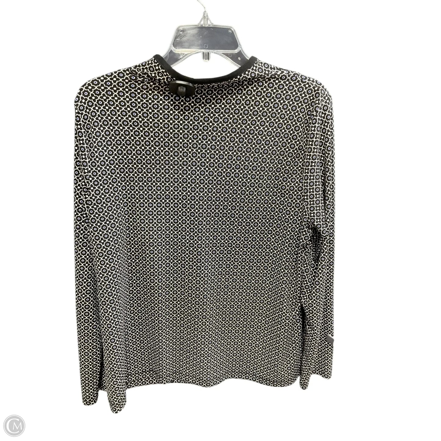 Top Long Sleeve Basic By Liz Claiborne In Black & White, Size: L