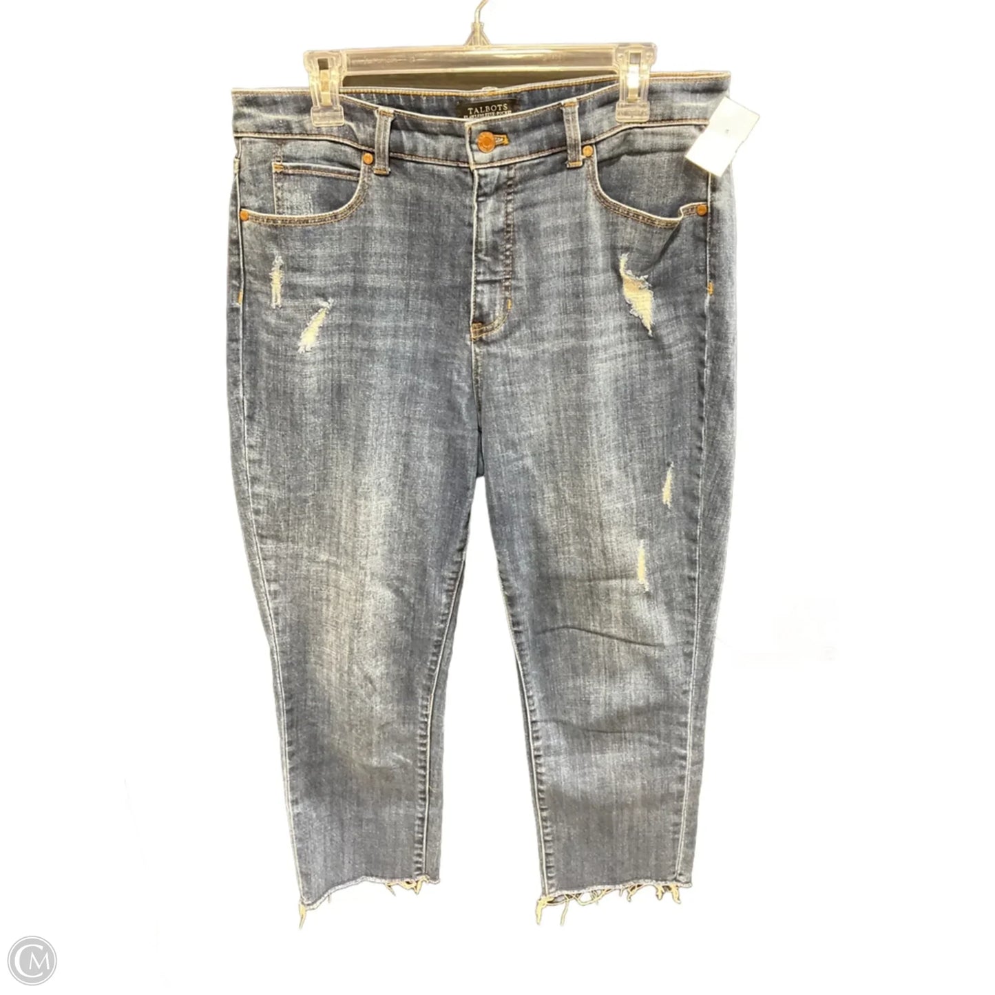 Jeans Straight By Talbots In Blue Denim, Size: 12p