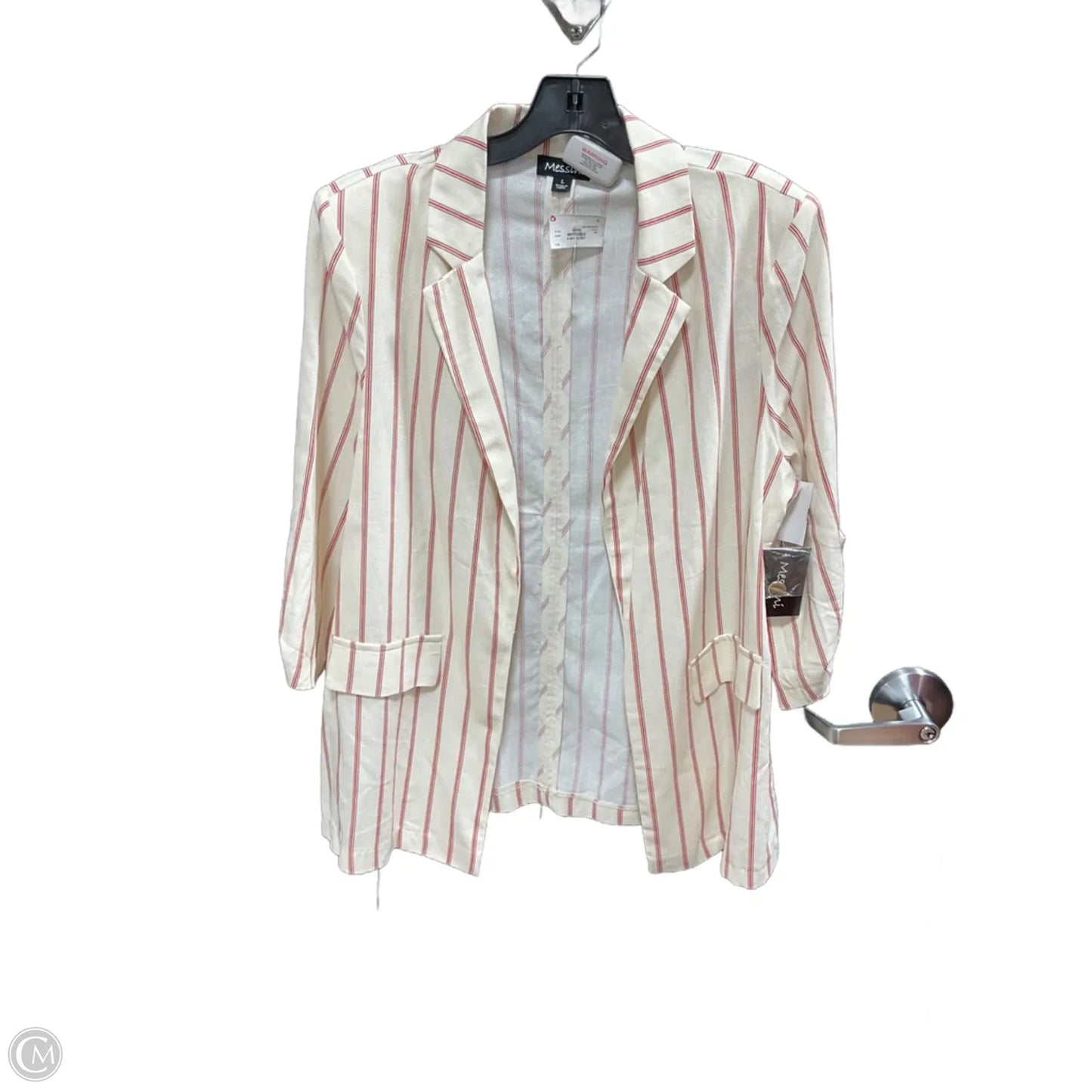 Blazer By Clothes Mentor In Striped Pattern, Size: L