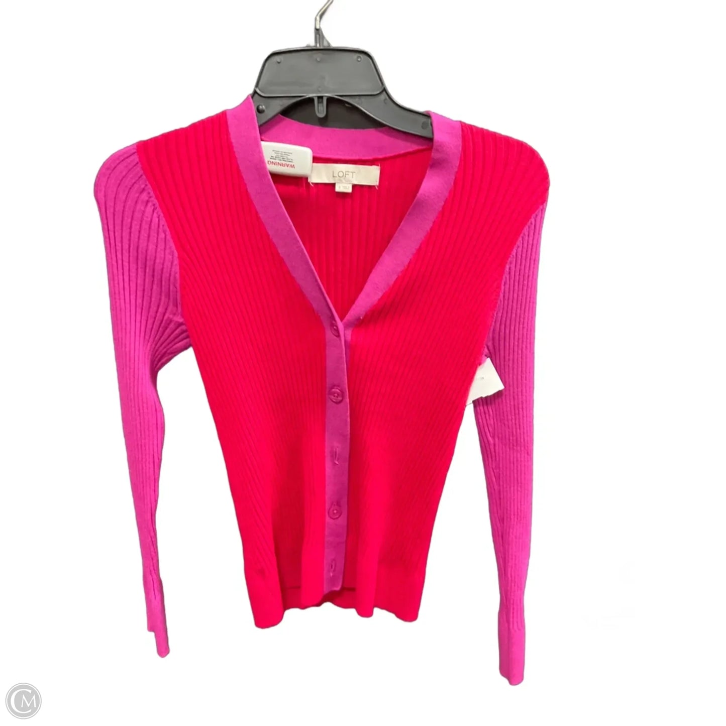 Cardigan By Loft In Pink & Red, Size: S