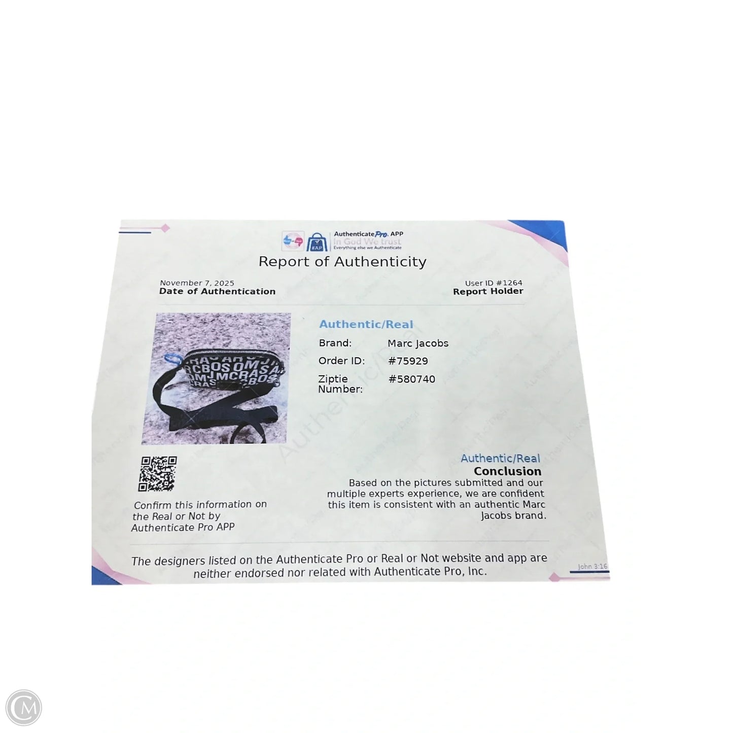 Handbag Luxury Designer By Marc Jacobs, Size: Small