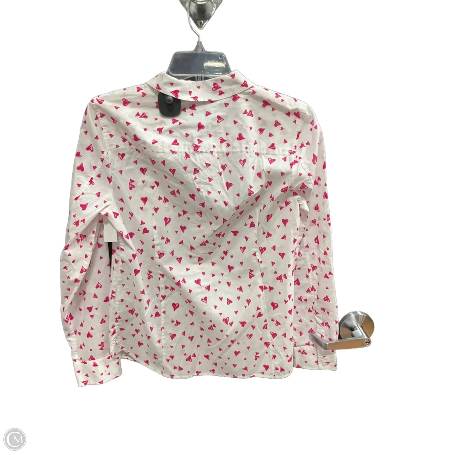 Top Long Sleeve Basic By Tommy Hilfiger In Pink & White, Size: Sp